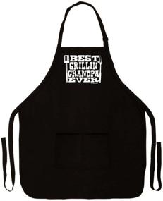 img 2 attached to 👴 Эта наградная фартук для кухни, барбекю, приготовления и жарки бекона от ThisWear - Лучший гриль для дедушки! Фартук с двумя карманами для дедушки или папы (черный)