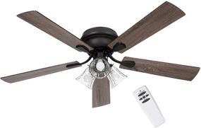 img 4 attached to SOLTRONICS 52 Inch Ceiling Fan with Light and Remote Control for Indoor Use, Dimmable LED Light Kit, Reversible Blades, Matte Black