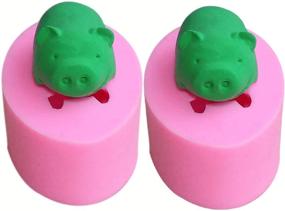 img 3 attached to 🐷 HengKe 2 Pcs 3D Pig Soap Molds - Animal Shaped Silicone Mold for Handmade Chocolate, Pastry, Cookie Decoration, Jewelry, Polymer Clay, Crafting Projects - DIY Kitchen Candy Mold