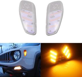 img 4 attached to Clear Lens Amber LED Side Marker Light Lamps Kit for 2014-2019 Jeep Renegade