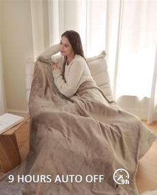 img 2 attached to 🔥 CozyComfort™ 72''x84'' Electric Heated Blankets: Advanced Double-Layer Flannel with 6 Heat Settings for Home Office Use. Auto-Off & ETL Certified, Machine Washable