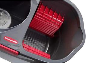 img 2 attached to 🧹 Rubbermaid Microfiber Flat Spin Mopping System: Efficient Floor Care with Wringer Bucket (2104526), Red