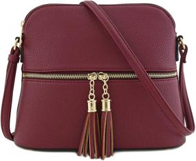 img 4 attached to Tassel Zipper Pocket Crossbody Handbags & Wallets for Women