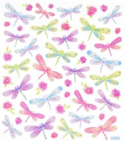 img 1 attached to 🦋 Glitter Dragonflies Multi-Colored Stickers - Tattoo King