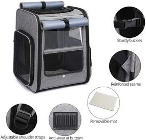 img 2 attached to 🐾 GJEASE Pet Dog Carrier with Wheels: Ultimate Rolling Travel Backpack with Durable Mesh Panels and Breathable Pet Backpack Bag