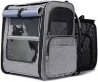 🐾 gjease pet dog carrier with wheels: ultimate rolling travel backpack with durable mesh panels and breathable pet backpack bag logo