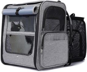 img 4 attached to 🐾 GJEASE Pet Dog Carrier with Wheels: Ultimate Rolling Travel Backpack with Durable Mesh Panels and Breathable Pet Backpack Bag