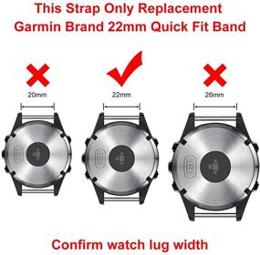 img 2 attached to 👉 Titanium Metal Quick Release Easy Fit Watch Band with Double Button Clasp for Garmin Fenix 5 5 Plus 6 6 Pro/Forerunner 935/945 Smartwatch, Black