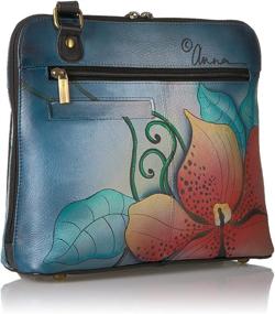 img 3 attached to 👜 Anuschka Anna Handpainted Leather Zip Around Crossbody Organizer for Women