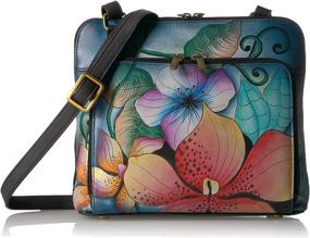 img 4 attached to 👜 Anuschka Anna Handpainted Leather Zip Around Crossbody Organizer for Women