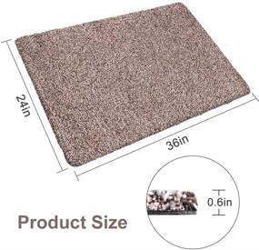 img 3 attached to 🚪 Super Absorbent Mud Front Door Mat - BEAU JARDIN Indoor Doormat 36"x24" Latex Backing, Non Slip Cotton Entrance Rug - Machine Washable
