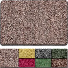 img 4 attached to 🚪 Super Absorbent Mud Front Door Mat - BEAU JARDIN Indoor Doormat 36"x24" Latex Backing, Non Slip Cotton Entrance Rug - Machine Washable