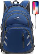 🎒 optimized backpack bookbag for school college student laptop travel with usb charging port logo