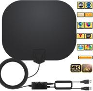 📺 250+ miles range amplified hd indoor digital tv antenna - supports 4k, 1080p, fire stick, and all televisions - smart hdtv antenna for local channels, vhf uhf - includes 17ft coax cable logo