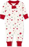 🌙 moon and back by hanna andersson: organic holiday family matching 1 piece footless pajamas for girls logo