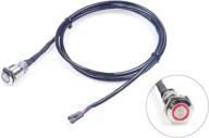 💻 knacro 16mm chassis switch metal button switch with 100cm 3.3ft extension cable - red ring led - ideal for diy computer switch and restart button (ring, red) logo