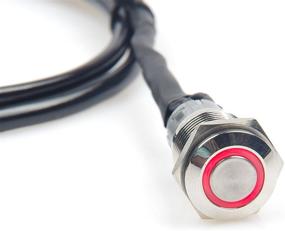 img 2 attached to 💻 KNACRO 16mm Chassis Switch Metal Button Switch with 100CM 3.3FT Extension Cable - Red Ring LED - Ideal for DIY Computer Switch and Restart Button (Ring, Red)