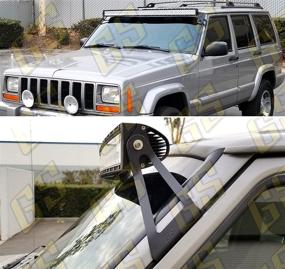 img 1 attached to 🚗 GS Power LED Light Bar Brackets: Perfect Off-Road Mount for 50” Curved Lightbar on Jeep Cherokee XJ & Comanche MJ (1984-2001) & (1986-1992)