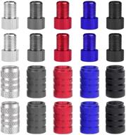 premium presta valve adapters and stem caps combo - finegood 20 pcs set for bike tire inflation, presta to schrader conversion, with 10 pcs dust caps logo