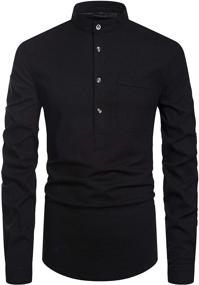 img 3 attached to 👕 SIR7 Sleeve Henley Shirts: Stylish and Comfortable Relaxed Fit Men's Clothing