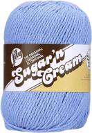 🧶 sugar 'n cream super size solid yarn 4oz - cornflower blue - 100% cotton logo