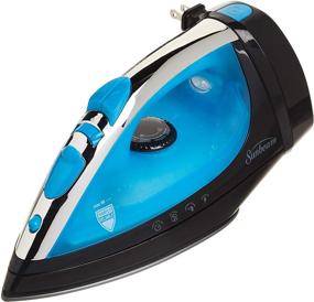 img 3 attached to 🔥 Sunbeam Steam Master 1400W Mid-size Iron: Non-Stick Soleplate, Adjustable Steam Control, 8' Retractable Cord – Black/Blue GCSBCL-202-000