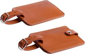 img 2 attached to Enhance Your Travels with High-Quality Leather Luggage Labels, Tags & Handle Wraps