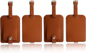img 4 attached to Enhance Your Travels with High-Quality Leather Luggage Labels, Tags & Handle Wraps