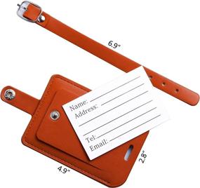 img 1 attached to Enhance Your Travels with High-Quality Leather Luggage Labels, Tags & Handle Wraps