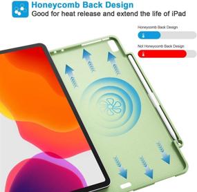 img 1 attached to 📱 Greenery iPad Pro 11 Case with Pencil Holder, Magnetic Attachment & Wirelessly Charge, Magnetic Closure, Auto Sleep/Wake, 2 Viewing Angles, Soft TPU Back Shell - Compatible with 2018 Pro 11