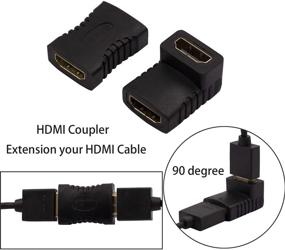 img 3 attached to Универсальный и удобный набор адаптеров HDMI: 10 штук для различных устройств, от мужского к женскому / от женского к женскому, MiniHDMI, Micro HDMI, угловые адаптеры левый и правый, адаптер HDMI 90/270 градусов с HDMI-кабелем длиной 5 футов.