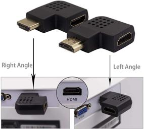 img 2 attached to Универсальный и удобный набор адаптеров HDMI: 10 штук для различных устройств, от мужского к женскому / от женского к женскому, MiniHDMI, Micro HDMI, угловые адаптеры левый и правый, адаптер HDMI 90/270 градусов с HDMI-кабелем длиной 5 футов.