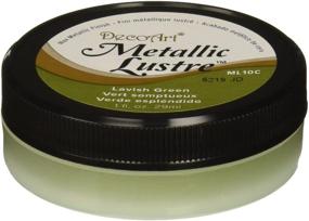 img 1 attached to 🎨 Enhance Your Décor with Deco Art Metallic Lustre Wax Finish, 1 oz in Luscious Lavish Green!