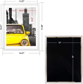 img 3 attached to 🖼️ Emeyart 12x16 White Picture Frames: Display 11x14 Documents or 12x16 Photos, Solid Wood Frame for Living Room and Office Wall Decor