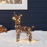 🦌 rustic 23.5" rattan fawn reindeer led christmas decoration by lights4fun, inc. - perfect for indoor and outdoor use logo