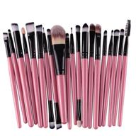 💄 kolight 20-piece makeup brush set for powder, foundation, eyeshadow, eyeliner, and lip cosmetics (black+pink) logo