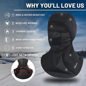 img 3 attached to ❄️ -10°F to 50°F Windproof & Warm Fleece Balaclava: Water-Resistant Thermal Ski Mask (Unisex)