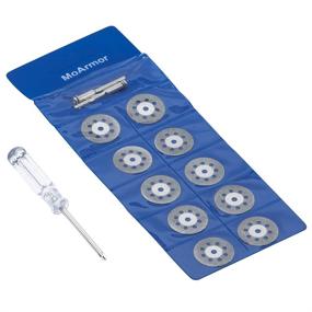 img 1 attached to 🔹 MoArmor 545 Diamond Cutting Wheel Set (22mm) - 10pcs with 402 Mandrel (3mm) - 2pcs and Screwdriver for Rotary Tool