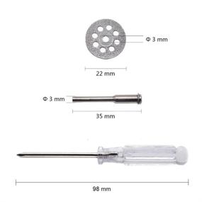 img 3 attached to 🔹 MoArmor 545 Diamond Cutting Wheel Set (22mm) - 10pcs with 402 Mandrel (3mm) - 2pcs and Screwdriver for Rotary Tool