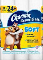 charmin essentials soft: сумка с 12 двойными рулонами – эквивалент 24 обычным рулонам логотип