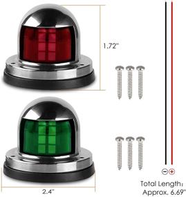 img 2 attached to ⛵ Acelane One Pair LED Navigation Lights - Red and Green Marine Sailing Signal Lights in Stainless Steel - 12V Bow Side Port Starboard - Ideal for Boating, Fishing, Yachts, Pontoons, and Chandlery Boat