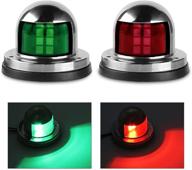 ⛵ acelane one pair led navigation lights - red and green marine sailing signal lights in stainless steel - 12v bow side port starboard - ideal for boating, fishing, yachts, pontoons, and chandlery boat logo