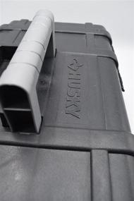 img 2 attached to 🔧 Ящик для инструментов Husky 16 дюймов из черного пластика с прочным металлическим замком - устойчивый органайзер с большими возможностями хранения