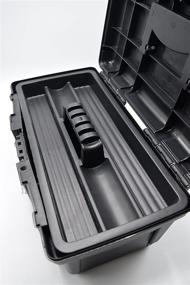 img 1 attached to 🔧 Ящик для инструментов Husky 16 дюймов из черного пластика с прочным металлическим замком - устойчивый органайзер с большими возможностями хранения