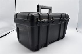 img 3 attached to 🔧 Ящик для инструментов Husky 16 дюймов из черного пластика с прочным металлическим замком - устойчивый органайзер с большими возможностями хранения