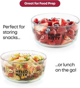 img 2 attached to 🐱 Convenient and Adorable: Pyrex 8-Piece Hello Kitty Glass Food Storage Set