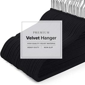 img 3 attached to 👔 60-Pack HOUSE DAY Black Velvet Hangers - Non-Slip Space-Saving Felt Hangers for Clothes - Heavy-Duty Adult Coat & Suit Hangers