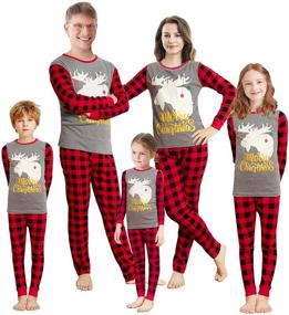 img 4 attached to 🎄 Christmas Family Pajamas - Cotton Holiday Sleepwear for Matching PJs