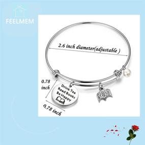 img 3 attached to FEELMEM Keychain Literature Bookworm Bracelet