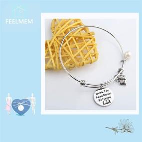 img 1 attached to FEELMEM Keychain Literature Bookworm Bracelet